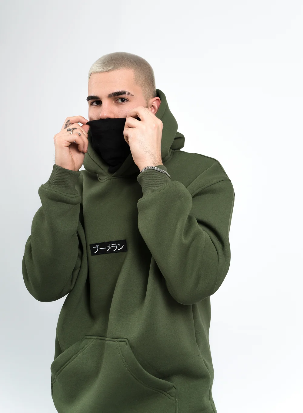 Худи BMGBRAND "LOGO" 02 Хаки 3-х Нитка Начес — фото 2