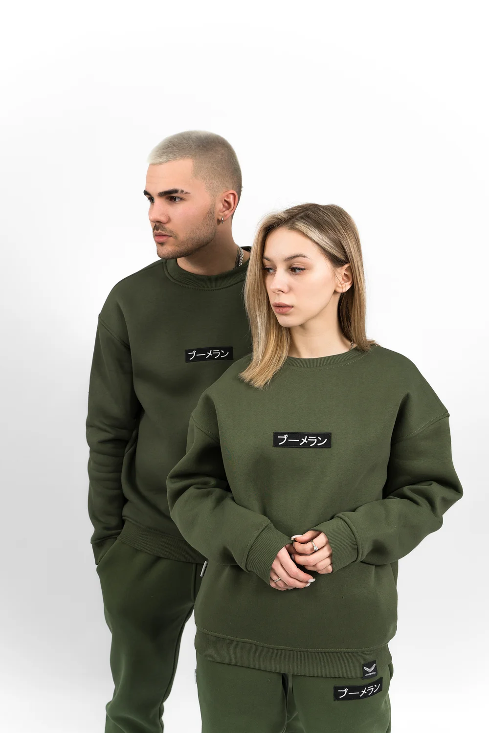 Свитшот BMGBRAND (LOGO) 3-х Нитка Без начёса (Хаки) — фото 5