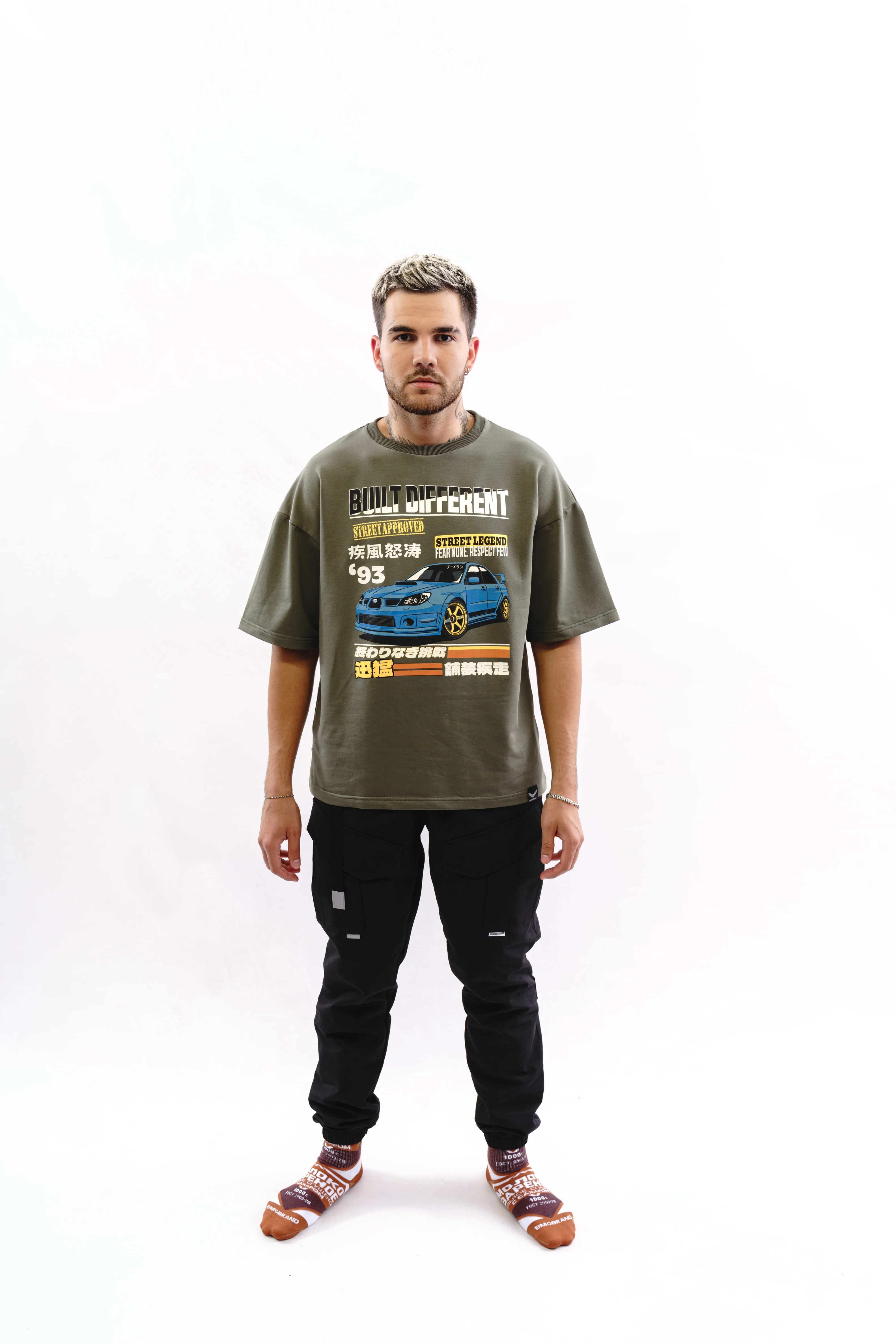 Футболка BMGBRAND (JDM (Subaru)) Oversize 2-х нитка Хаки — фото 2