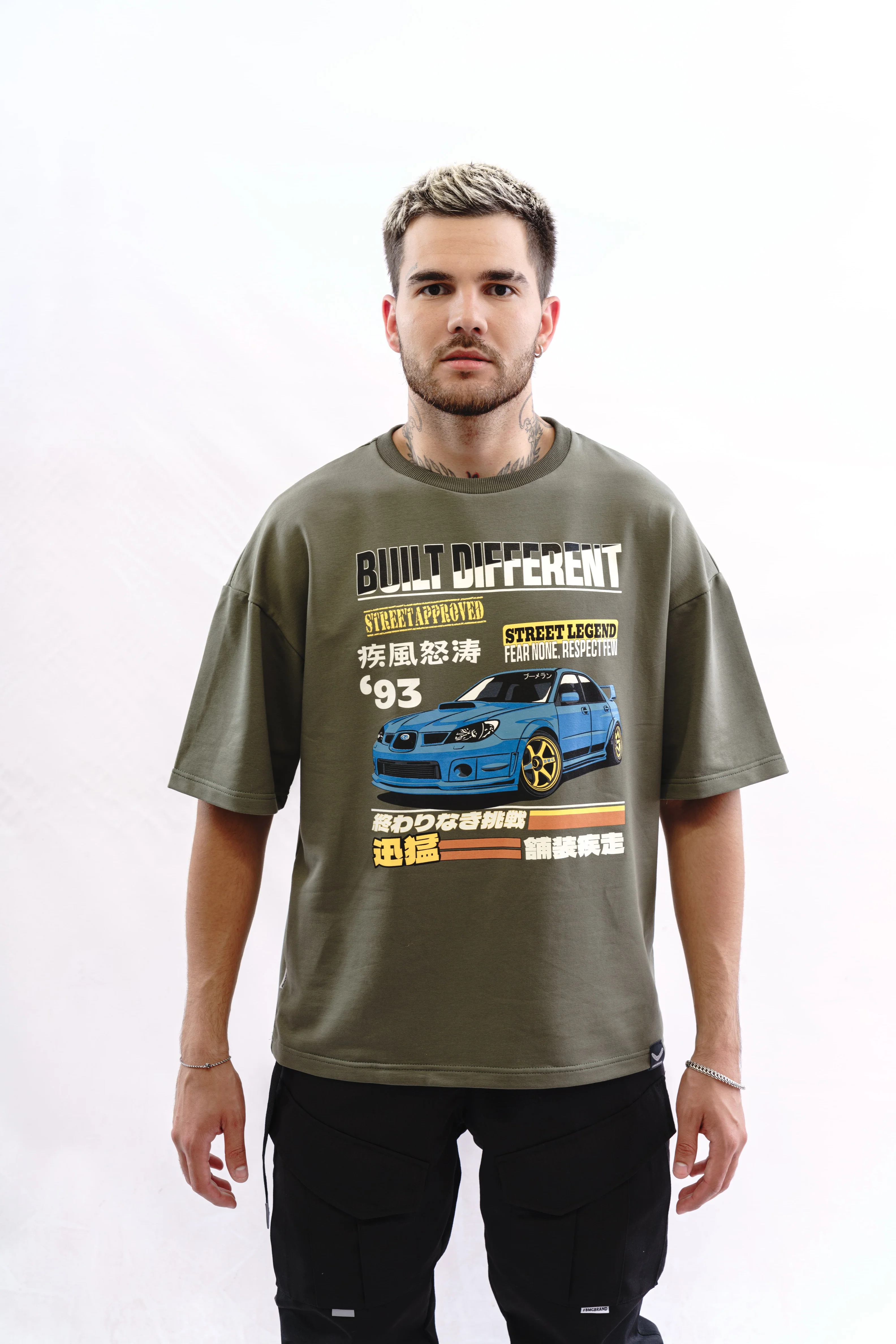 Футболка BMGBRAND (JDM (Subaru)) Oversize 2-х нитка Хаки — фото 6