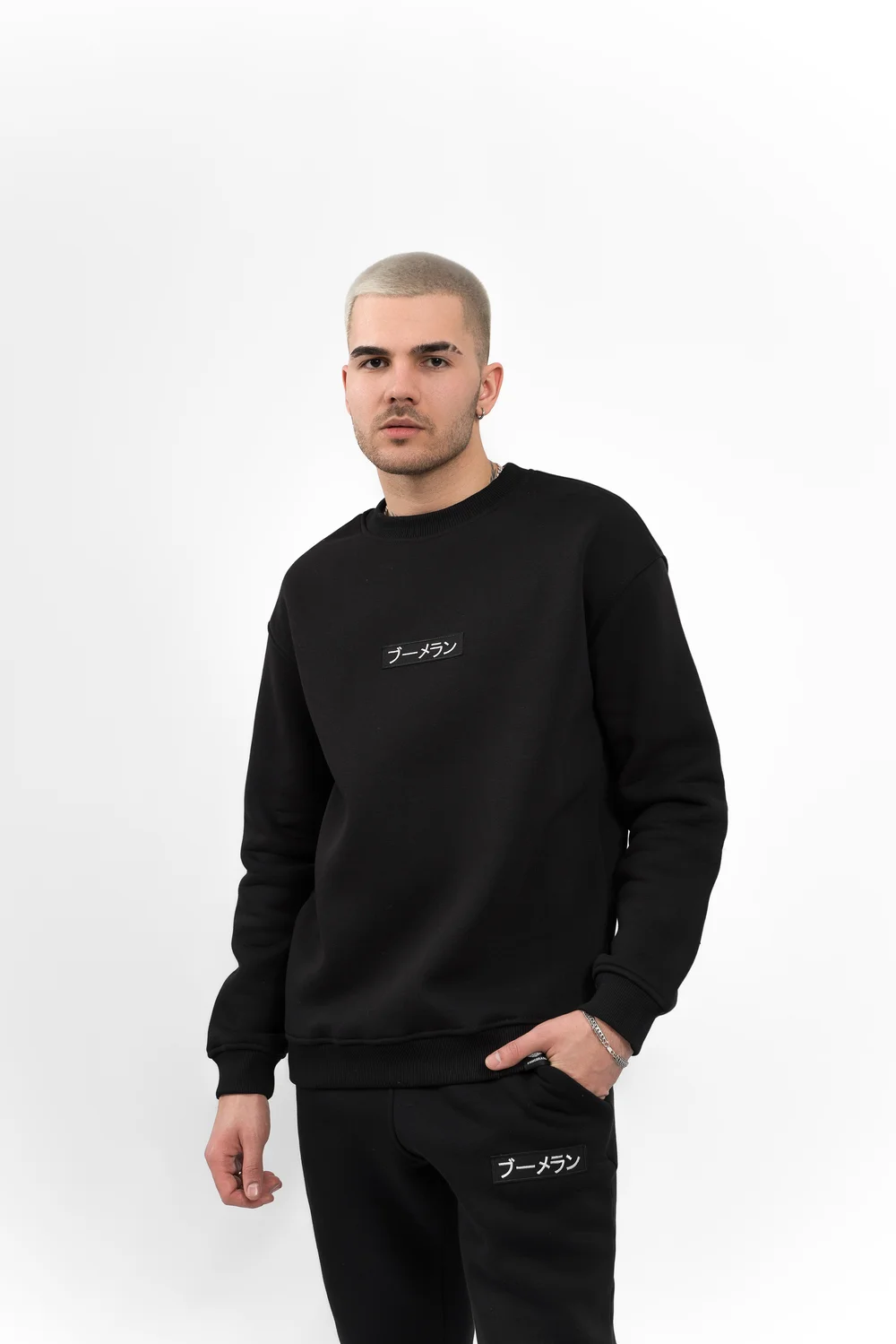 Свитшот BMGBRAND  (LOGO) 01Черный 3-х Нитка Начес — фото 3