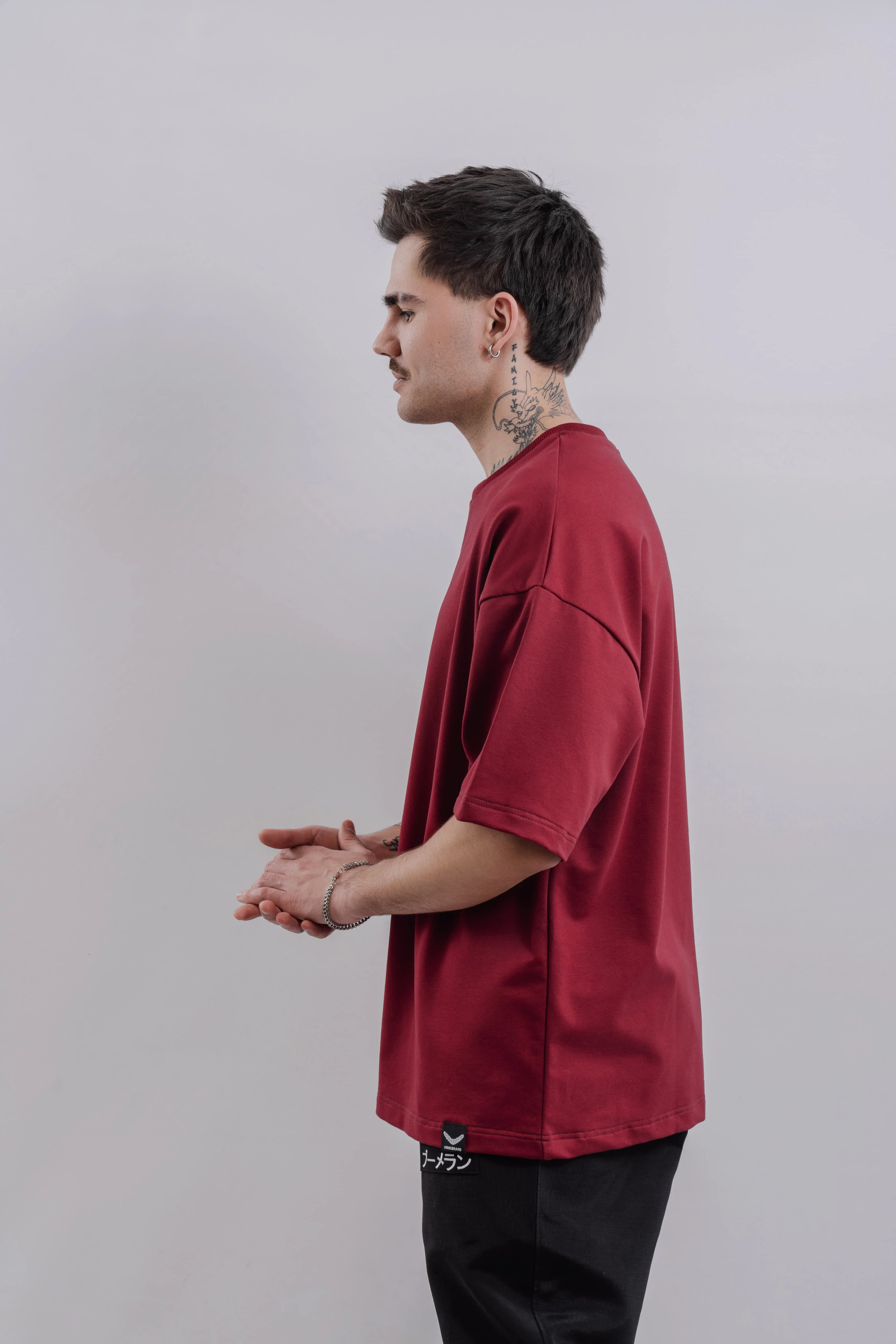 Футболка BMGBRAND (Oversize UR)  Бордовый — фото 4