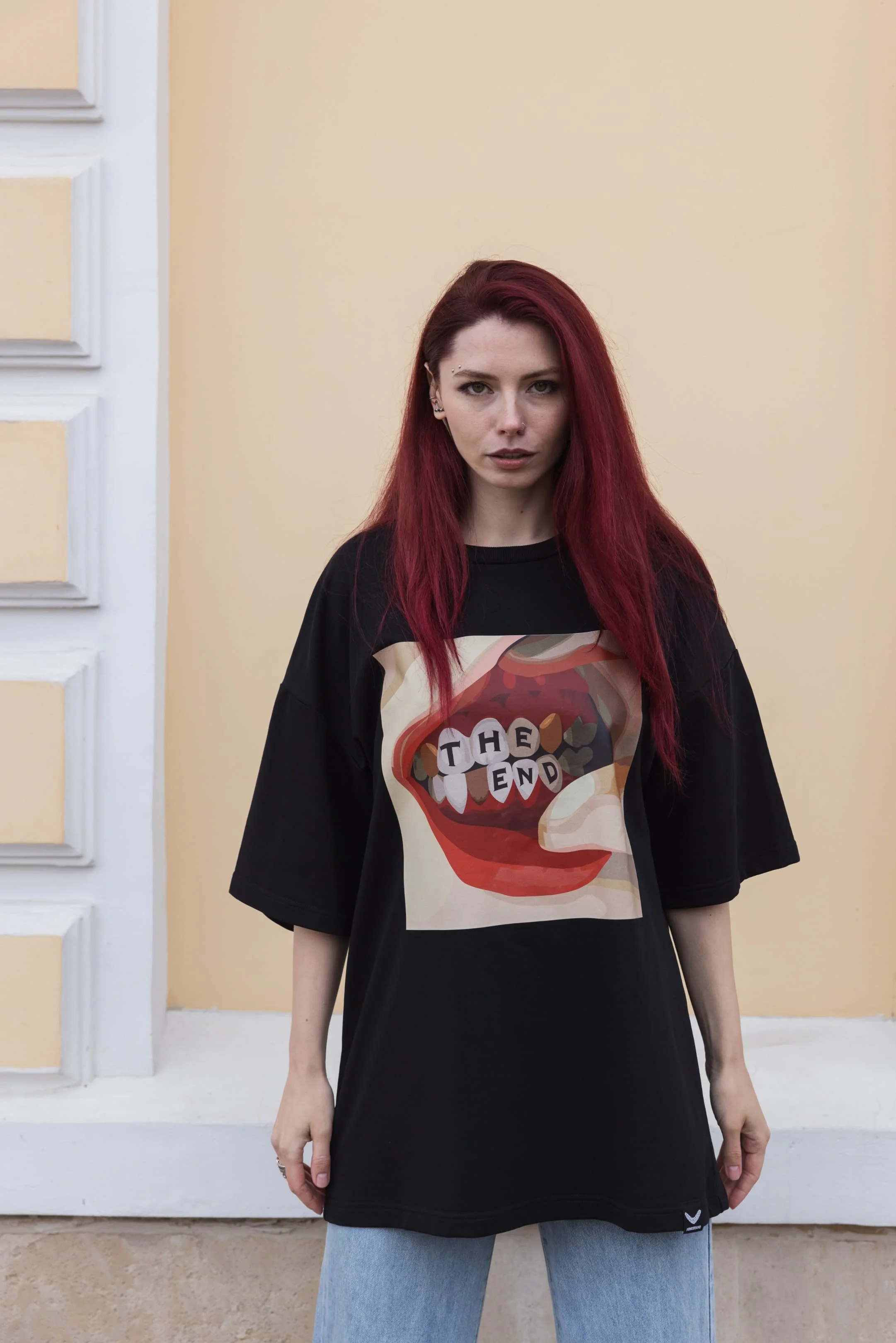 Футболка BMGBRAND (Oversize UR) Губы Черный — фото