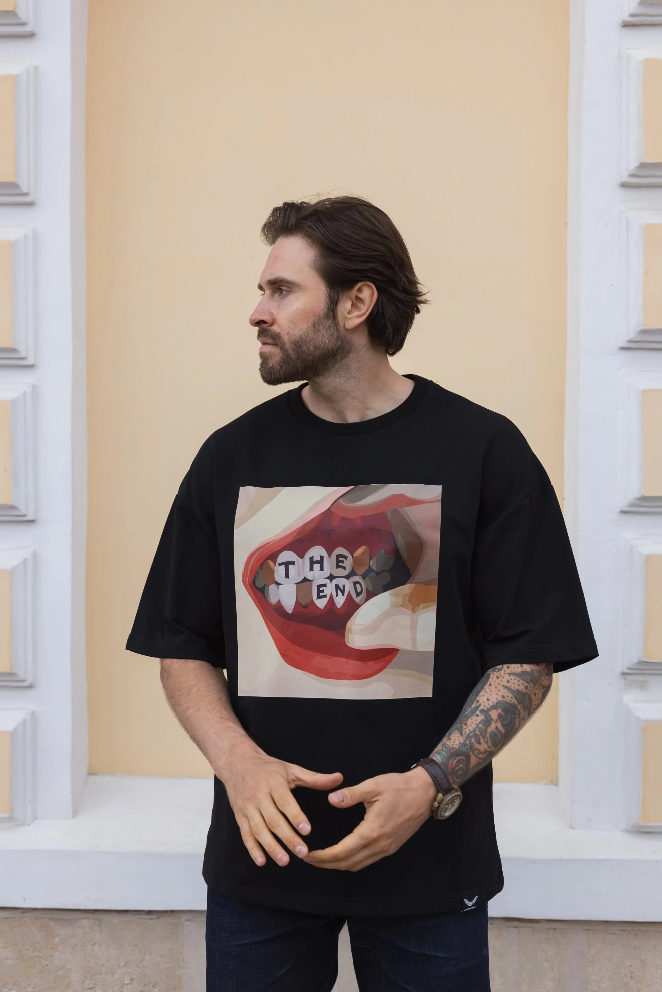 Футболка BMGBRAND (Oversize UR) Губы Черный — фото 2
