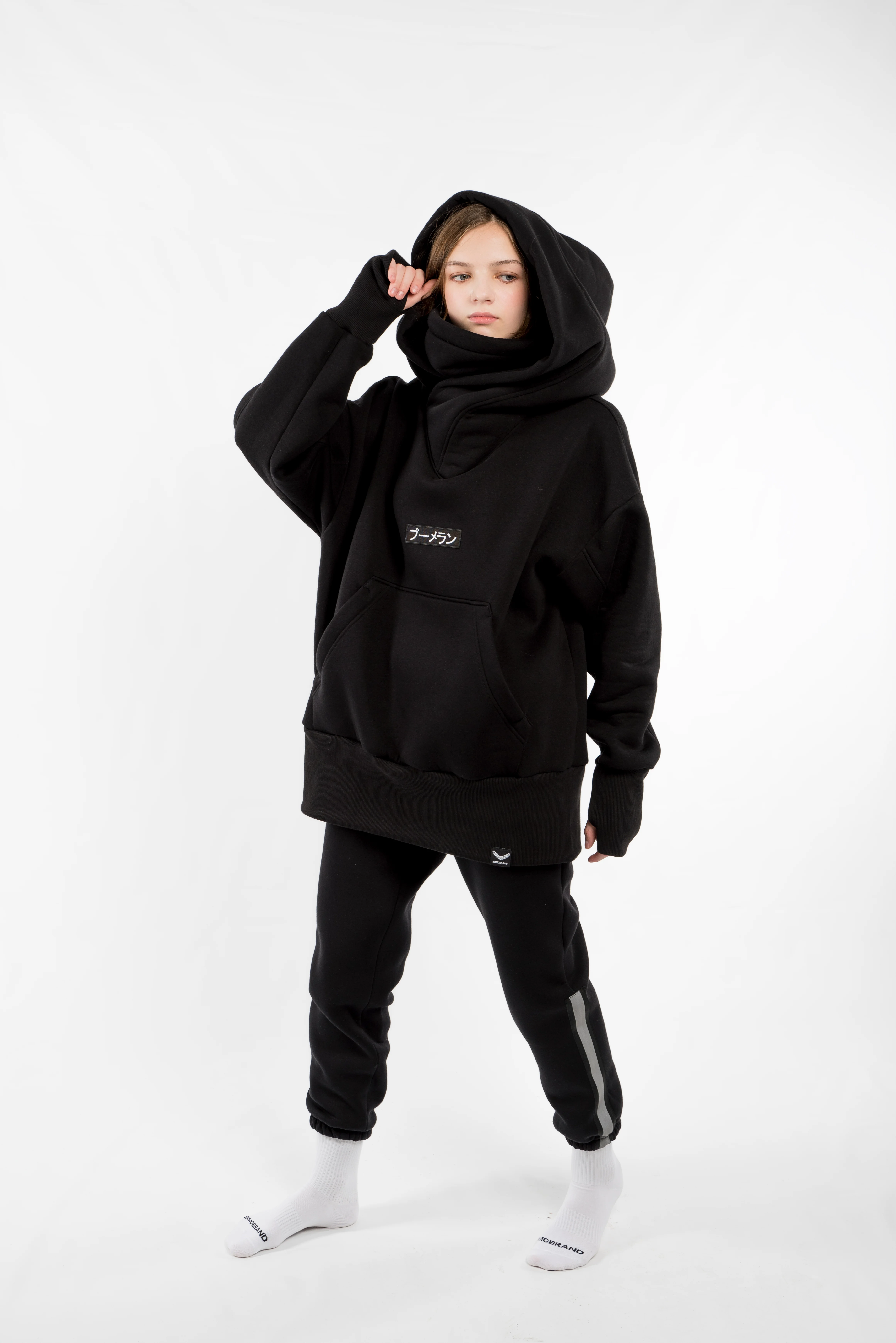 Худи BMGBRAND "Karasu" (Черный) 3-х Нитка Начес — фото 2