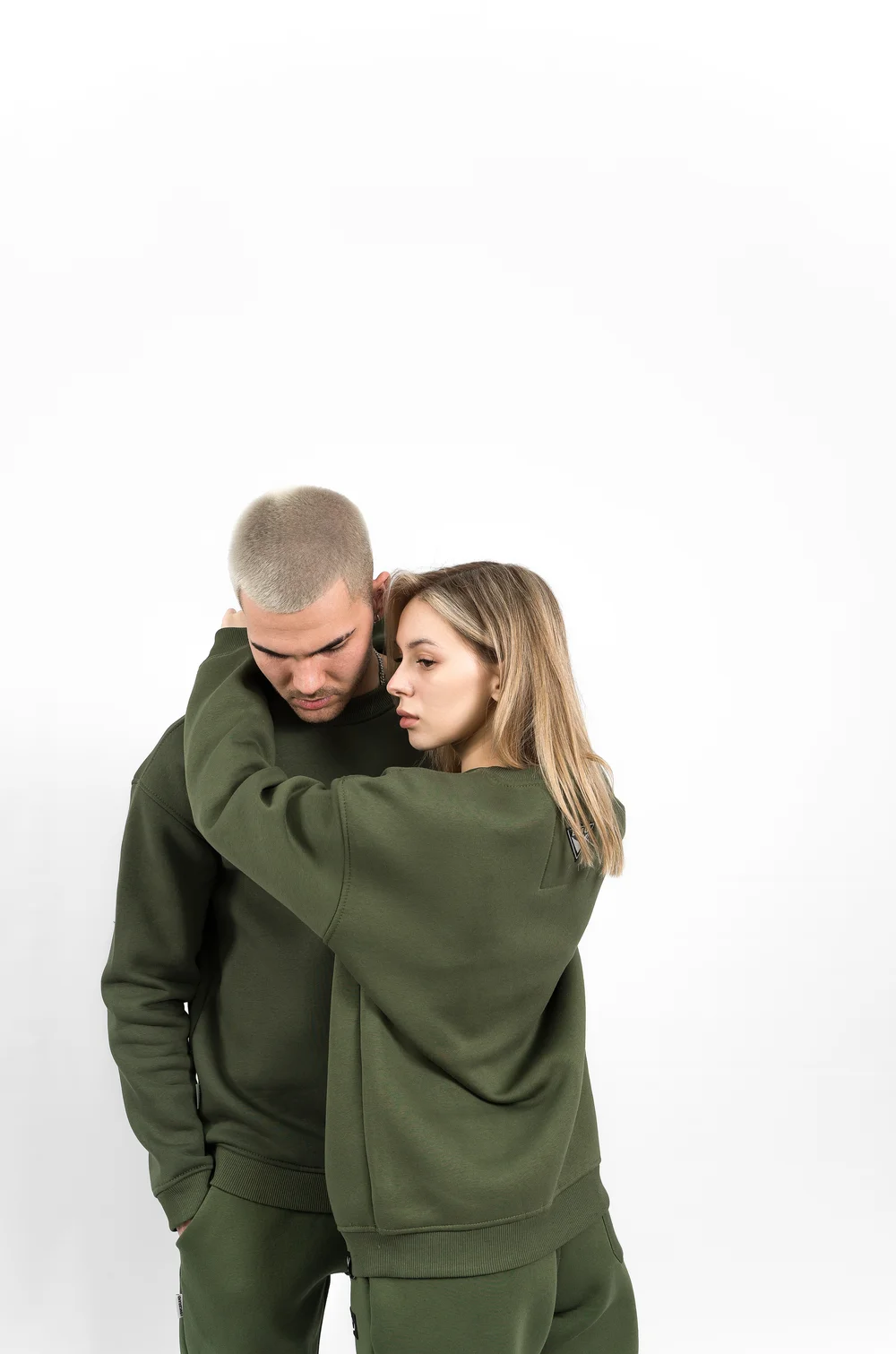 Свитшот BMGBRAND (LOGO) 02 (Хаки) 3-х Нитка Начес — фото 4