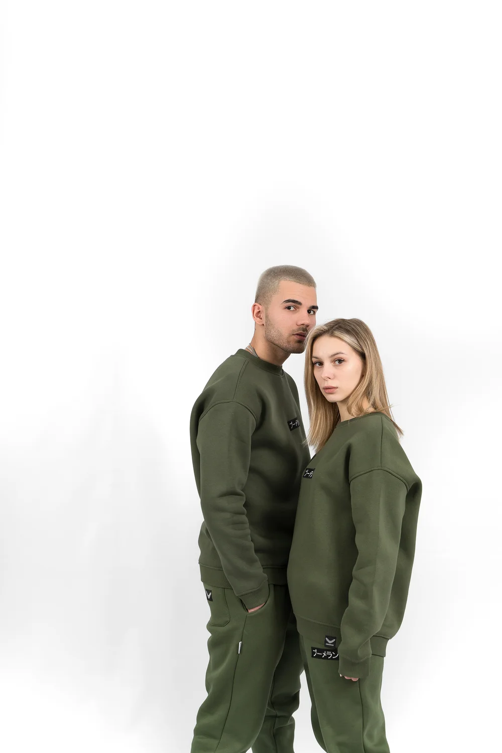 Свитшот BMGBRAND (LOGO) 02 (Хаки) 3-х Нитка Начес — фото 3