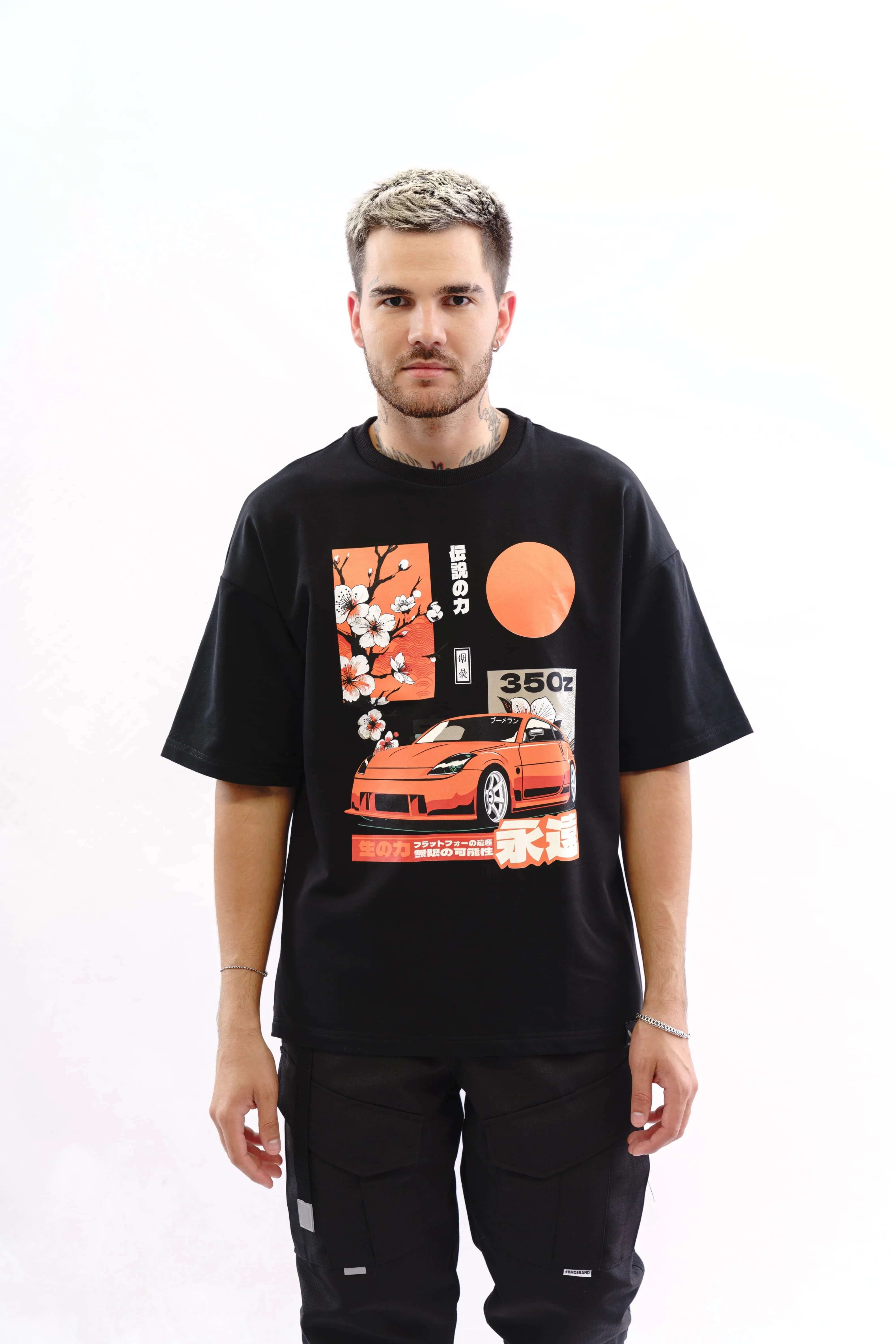 Футболка BMGBRAND (JDM (Nissan 350Z )) Oversize 2-х нитка Черный — фото