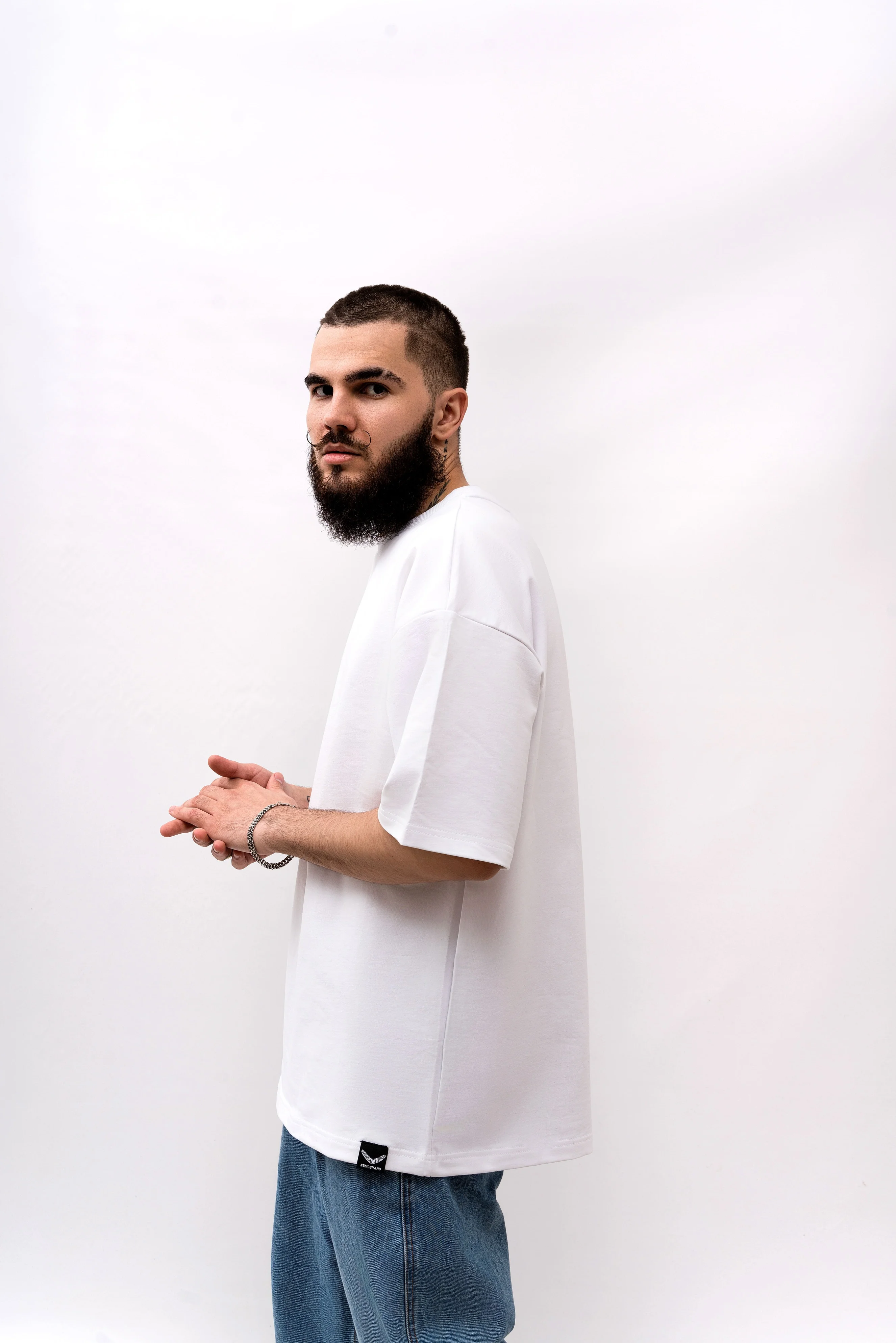 Футболка BMGBRAND (Oversize UR) 2-х нитка Белый — фото 4