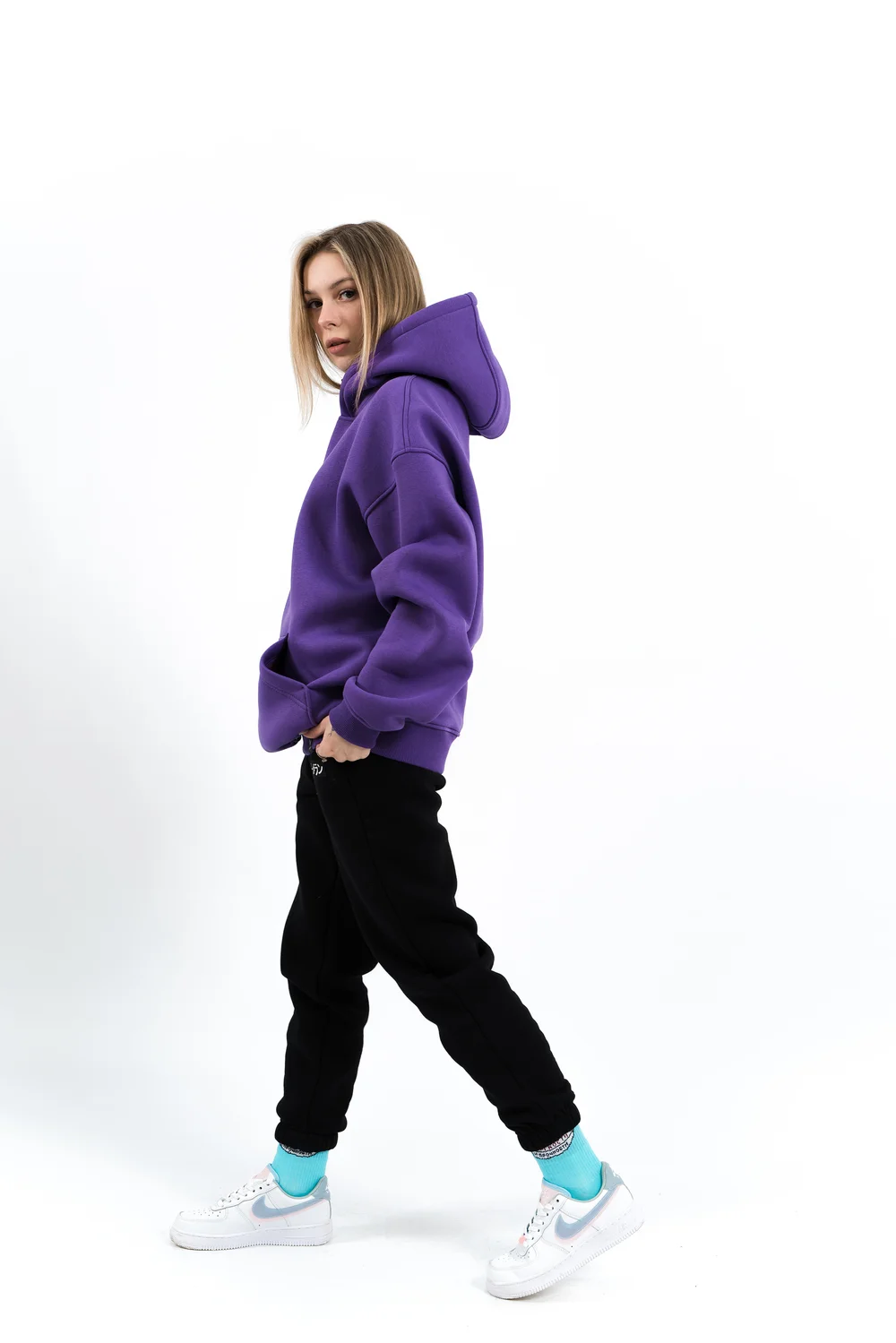 Худи BMGBRAND "LOGO" 03 Фиолет 3-х Нитка Начес — фото 6