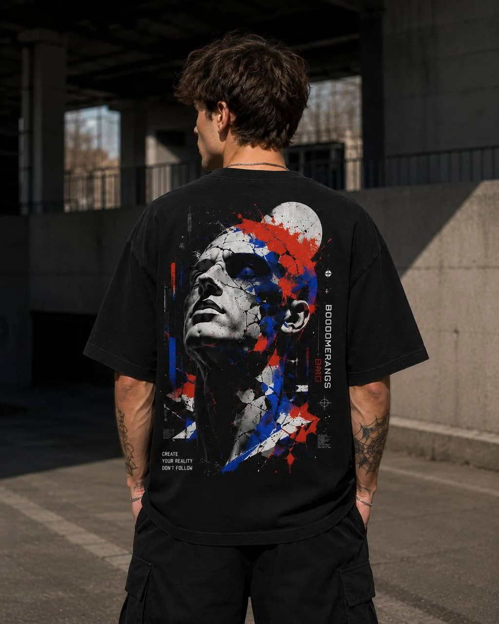 Мужская футболка оверсайз с принтом HERO TEE 01 — фото 4