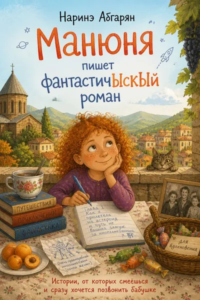 Манюня пишет фантастичЫскЫй роман — обложка книги