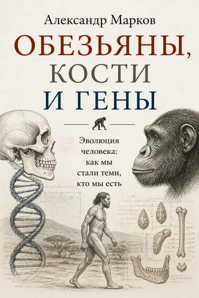 Обезьяны, кости и гены — обложка книги