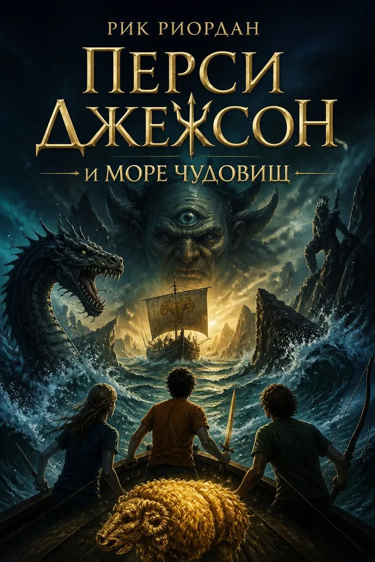 Перси Джексон и море Чудовищ — обложка книги