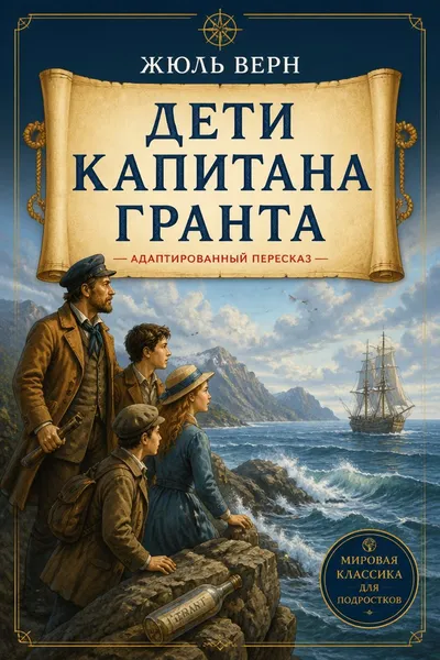 Дети капитана Гранта (адаптированный пересказ) — обложка книги