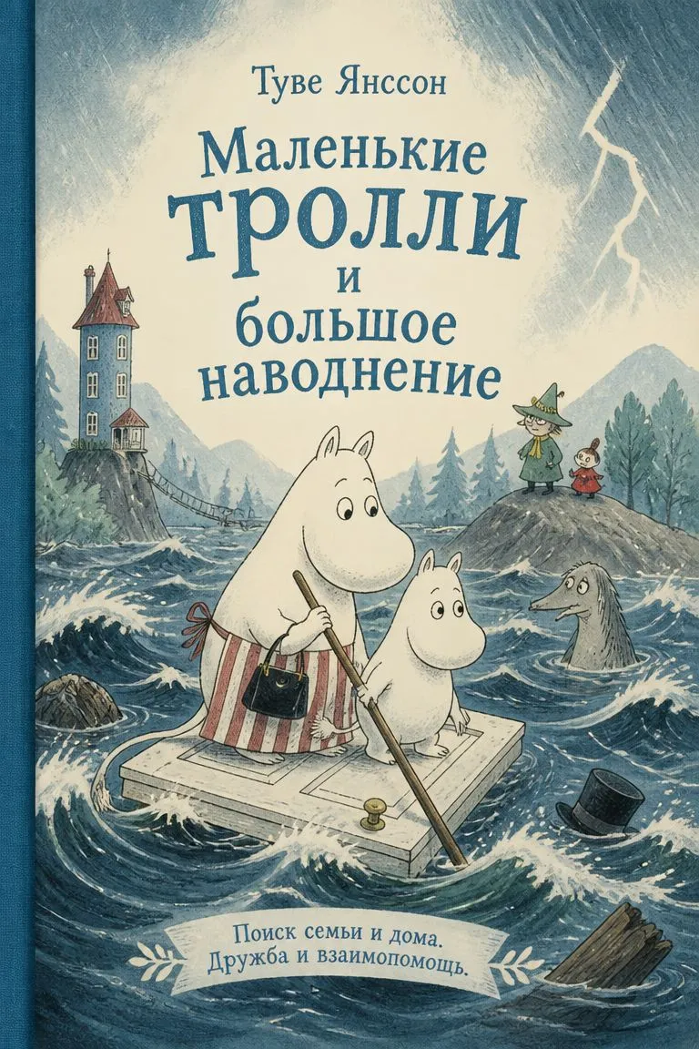Маленькие тролли и большое наводнение — обложка книги