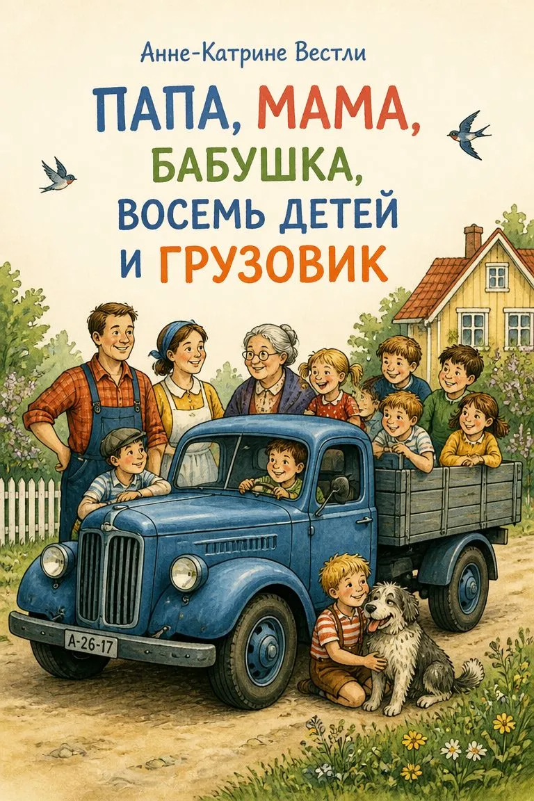 Папа, мама, бабушка, восемь детей и грузовик — обложка книги