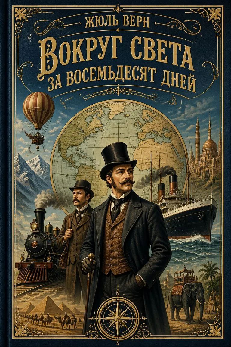 Вокруг света за восемьдесят дней — обложка книги