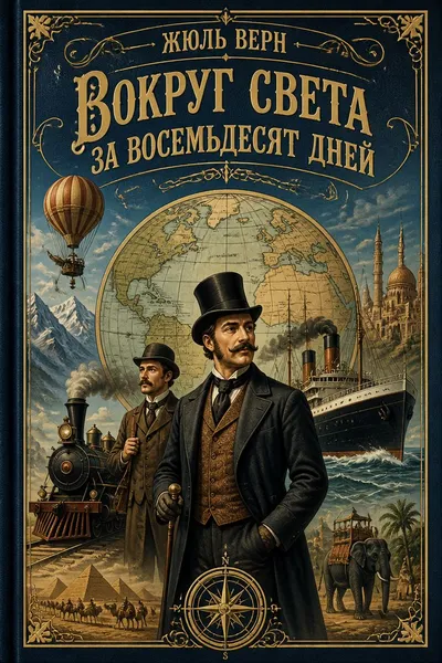Вокруг света за восемьдесят дней — обложка книги