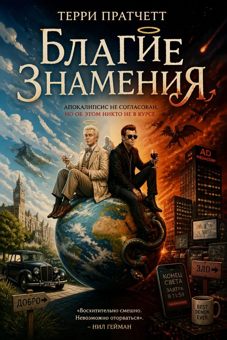 Благие знамения — обложка книги