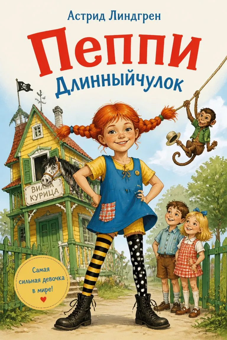Пеппи Длинныйчулок — обложка книги