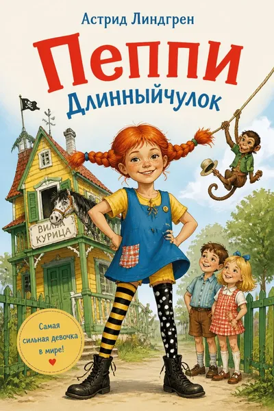 Пеппи Длинныйчулок — обложка книги