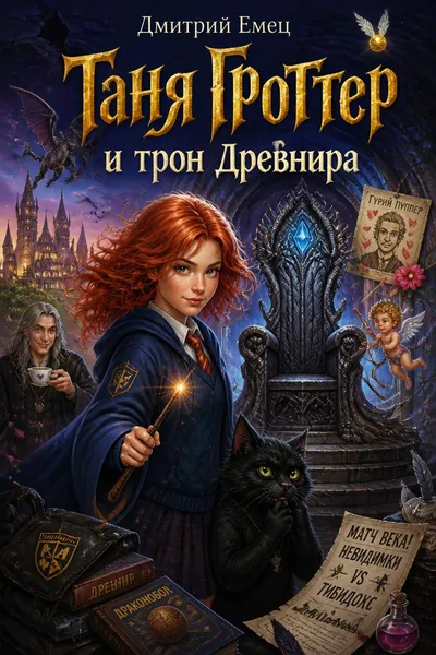 Таня Гроттер и трон Древнира — обложка книги