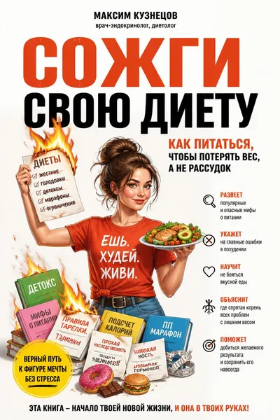 Сожги свою диету. Как питаться, чтобы потерять вес, а не рассудок — обложка книги