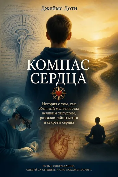 Компас сердца. История о том, как обычный мальчик стал великим хирургом, разгадав тайны мозга и секреты сердца — обложка книги