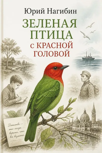 Зеленая птица с красной головой — обложка книги