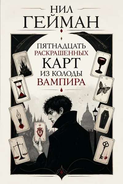 Пятнадцать раскрашенных карт из колоды вампира — обложка книги