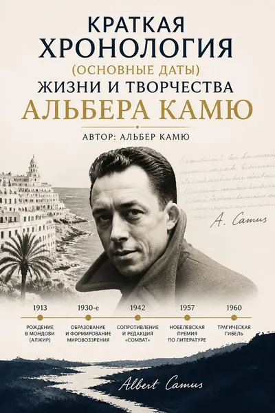 Краткая хронология (основные даты) жизни и творчества Альбера Камю — обложка книги