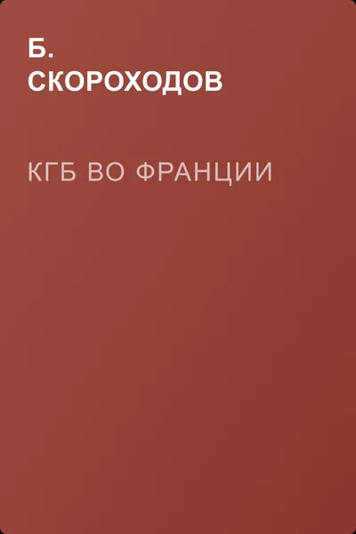 КГБ во Франции — обложка книги