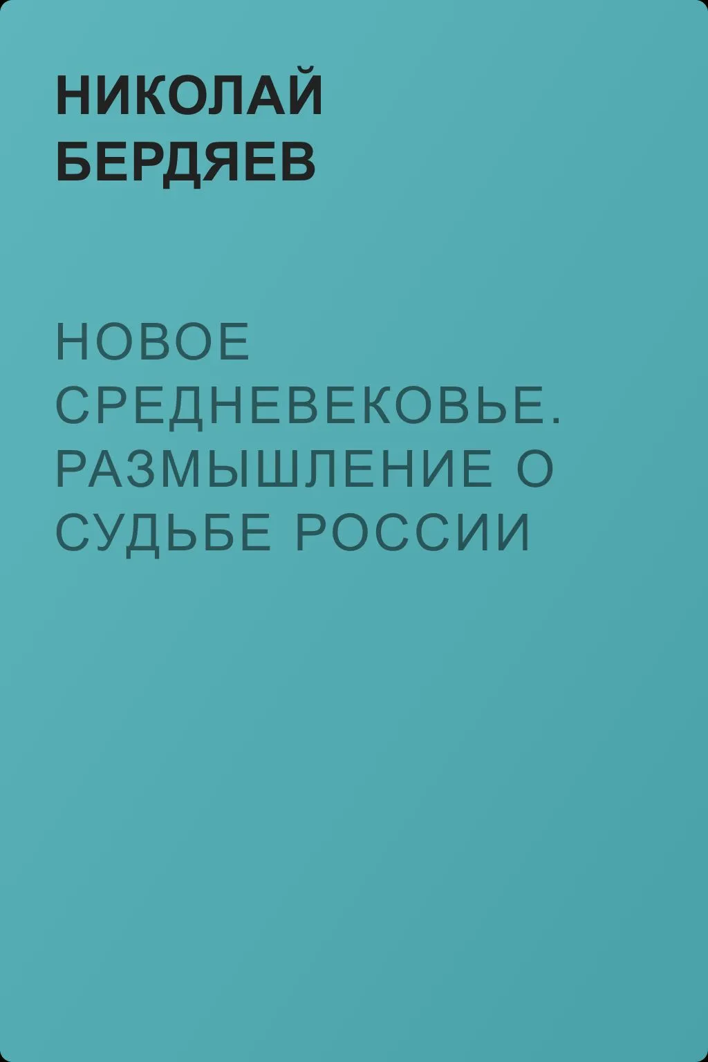 Новое средневековье. Размышление о судьбе России — обложка книги