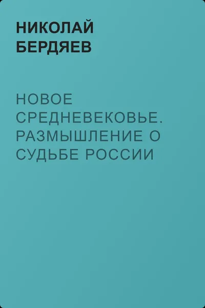 Новое средневековье. Размышление о судьбе России — обложка книги