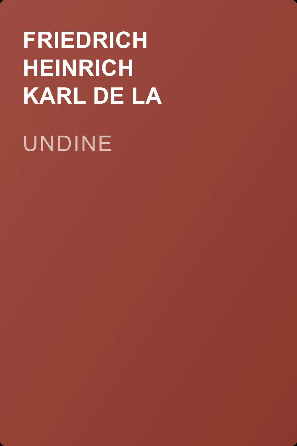 Undine — обложка книги