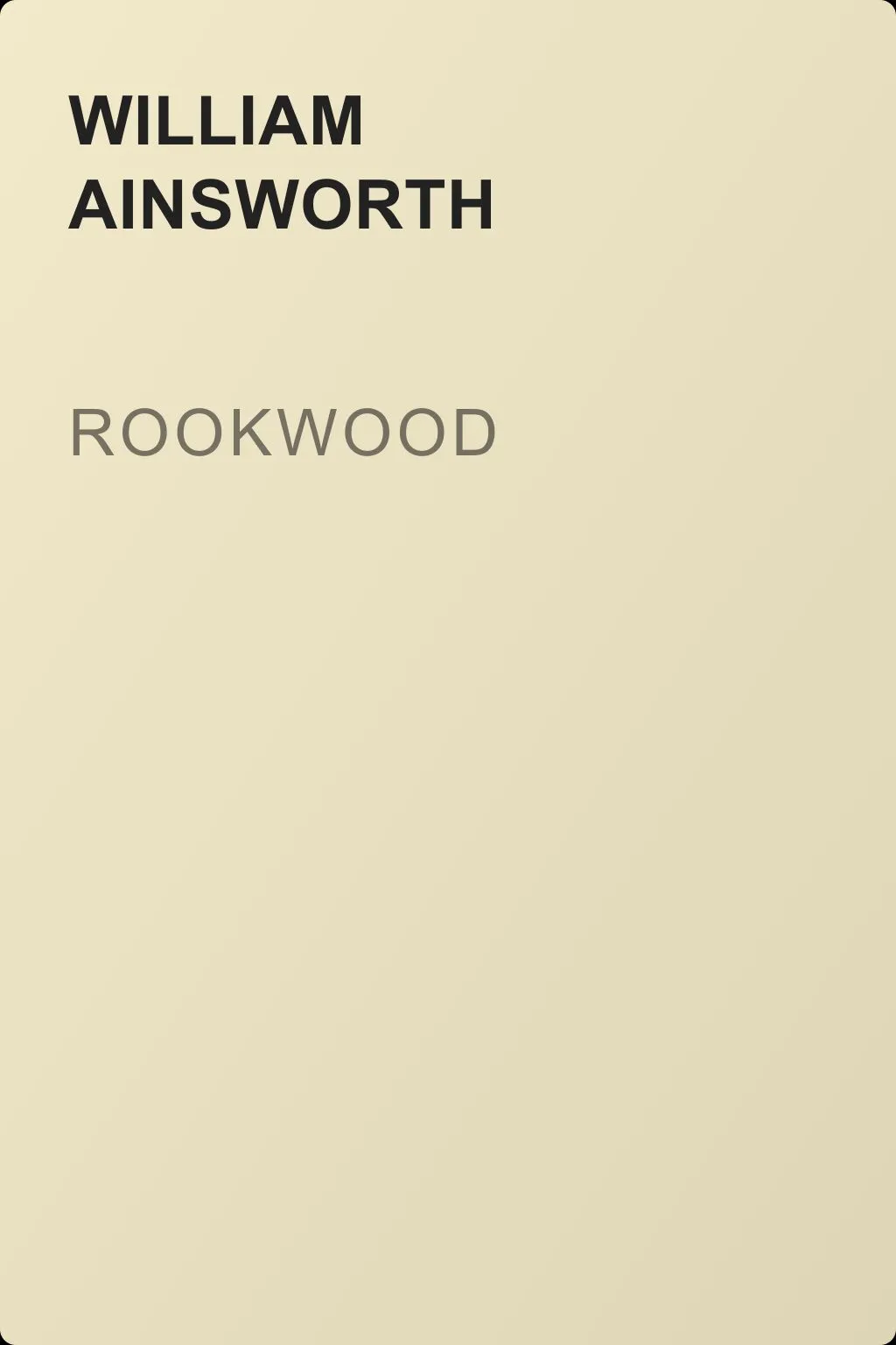 Rookwood — обложка книги