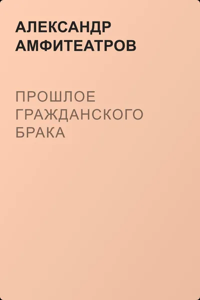 Прошлое гражданского брака — обложка книги