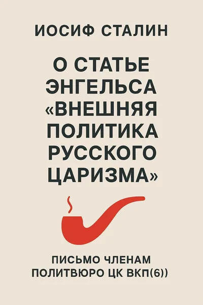 О статье Энгельса «Внешняя политика русского царизма» (письмо членам Политбюро ЦК ВКП(б)) — обложка книги