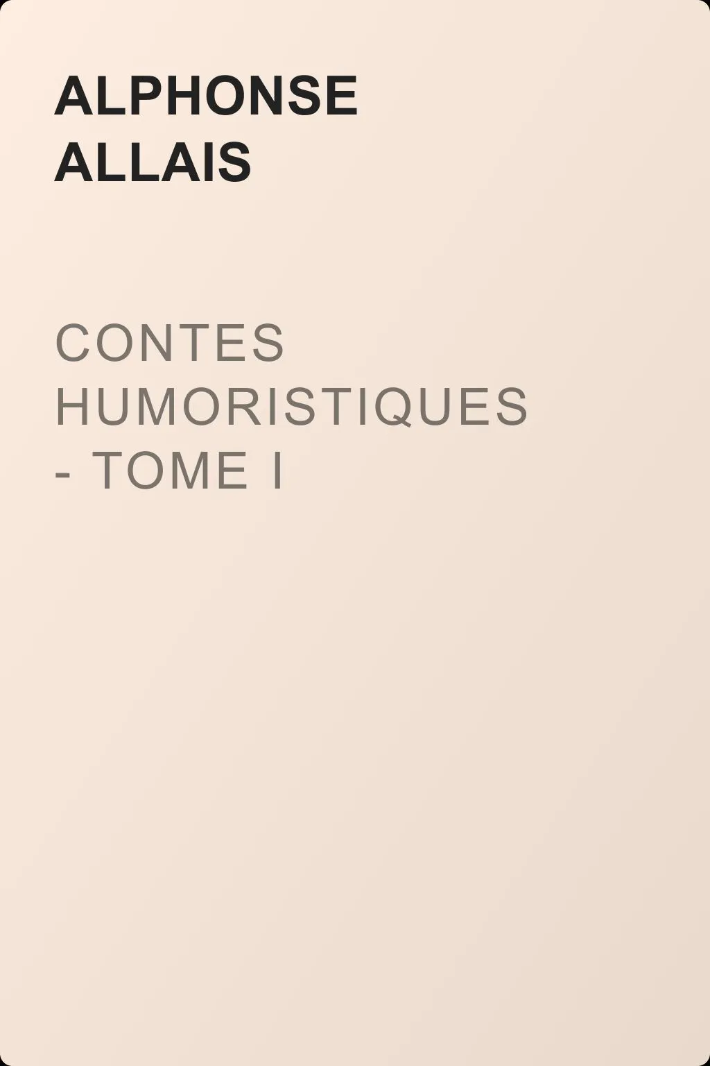 Contes humoristiques - Tome I — обложка книги