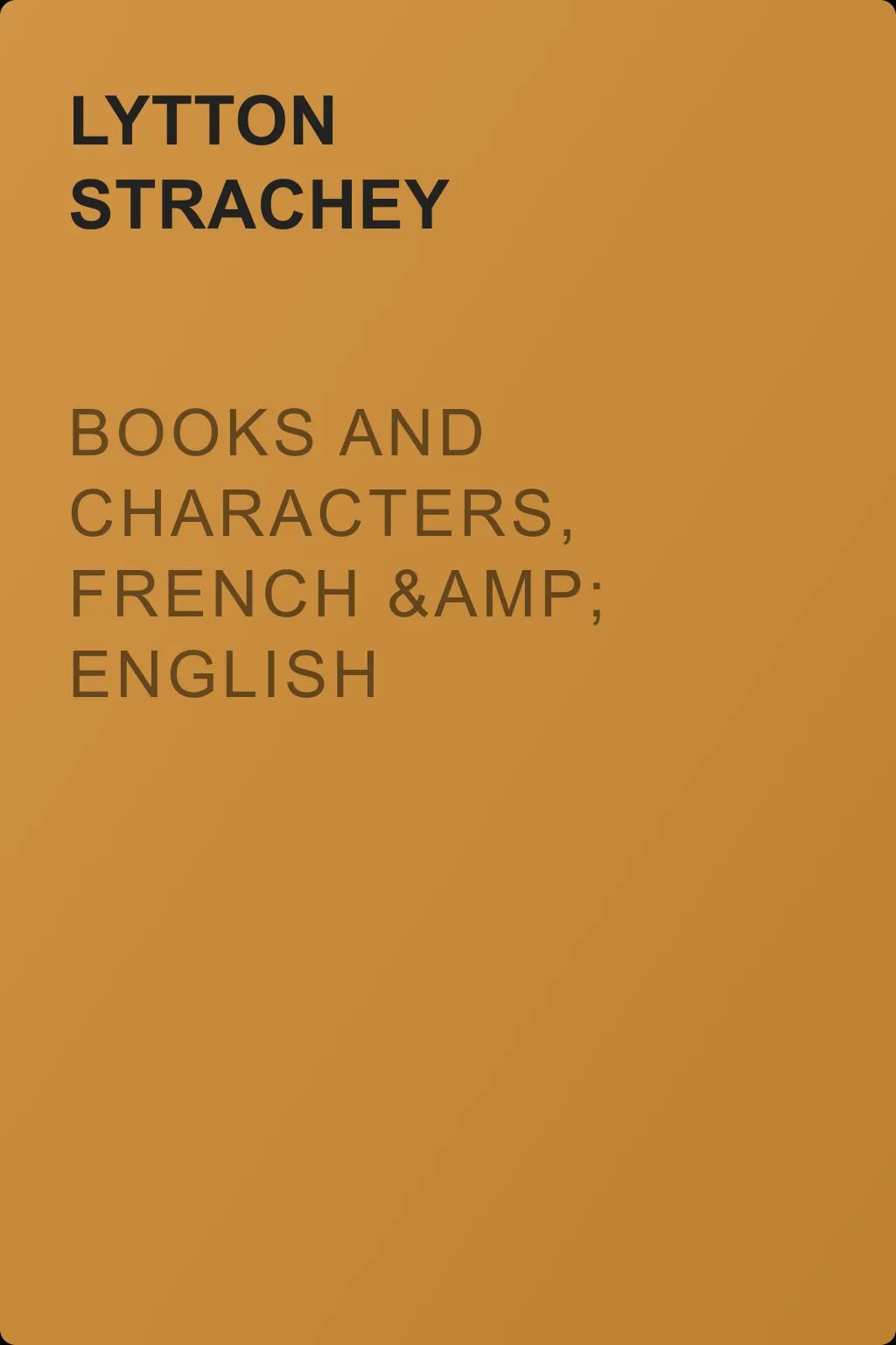 Books and Characters, French &amp; English — обложка книги