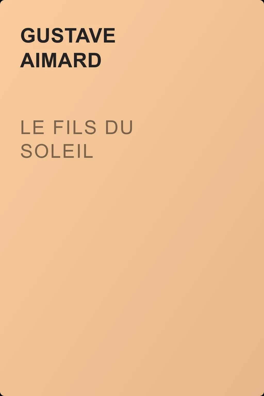 Le fils du Soleil — обложка книги