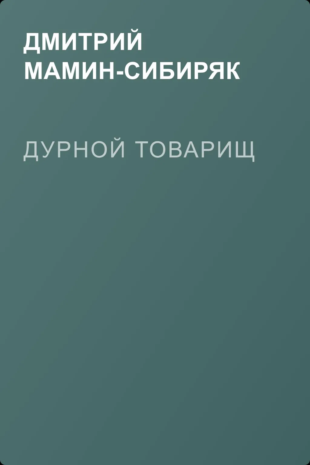 Дурной товарищ — обложка книги
