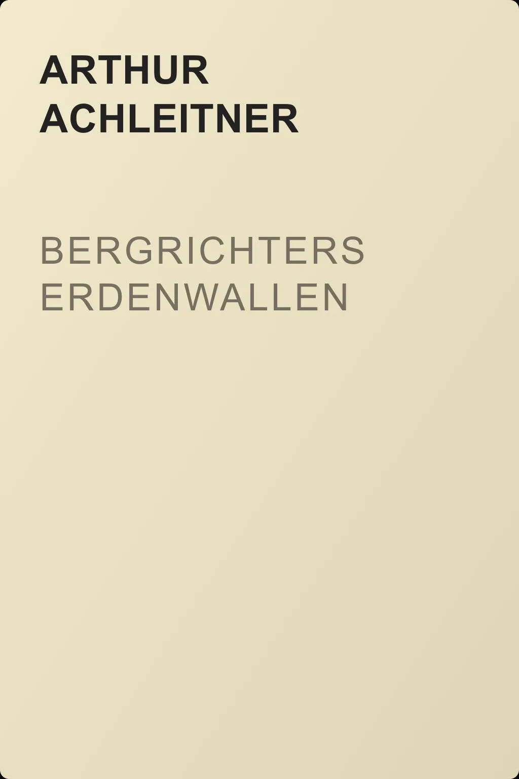 Bergrichters Erdenwallen — обложка книги