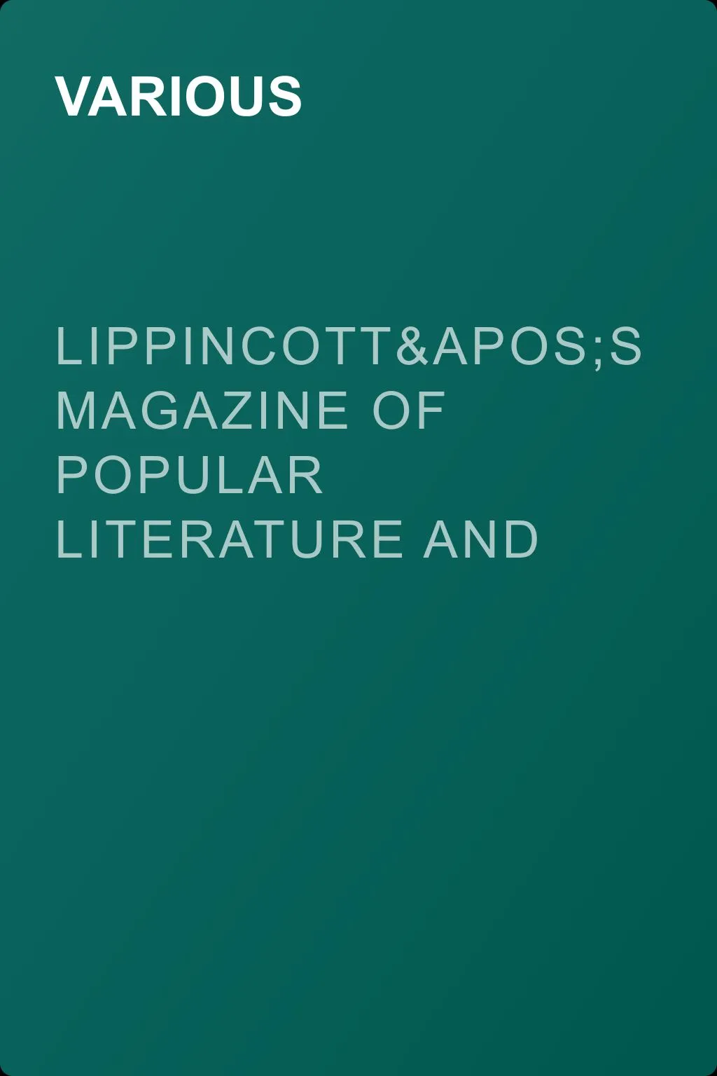 Lippincott's Magazine of Popular Literature and Science, Volume 15, No. 87, March, 1875 — обложка книги