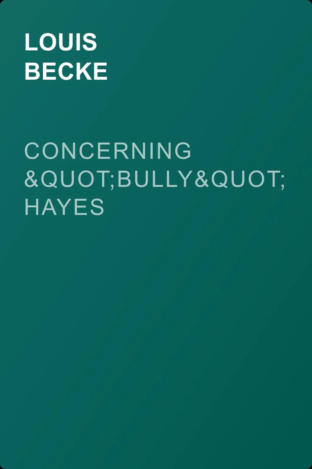 Concerning "Bully" Hayes — обложка книги