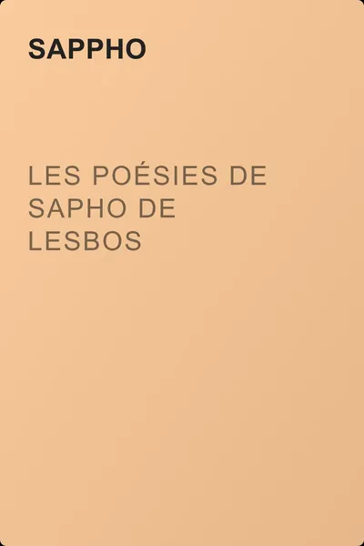 Les poésies de Sapho de Lesbos — обложка книги