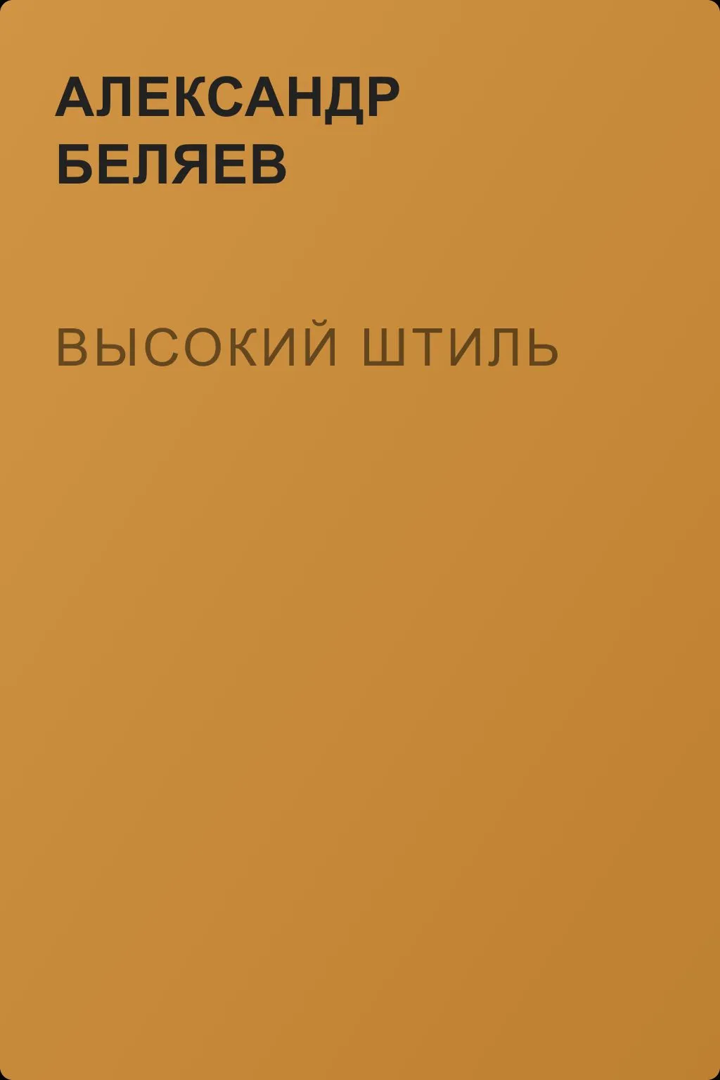 Высокий штиль — обложка книги