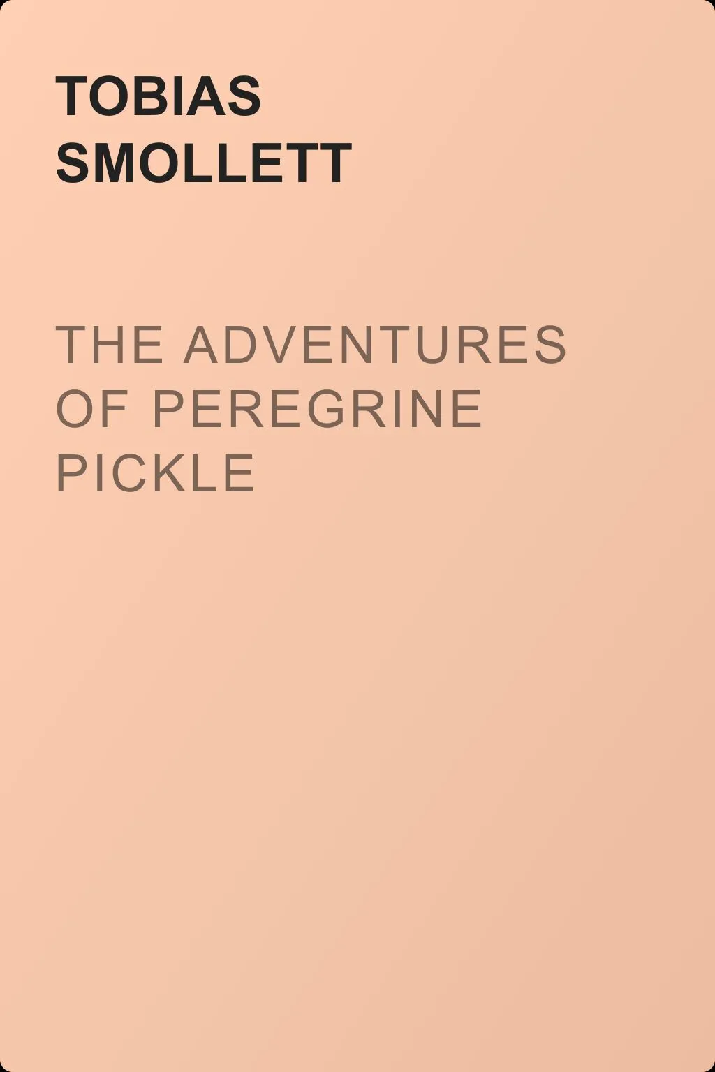 The Adventures of Peregrine Pickle — обложка книги
