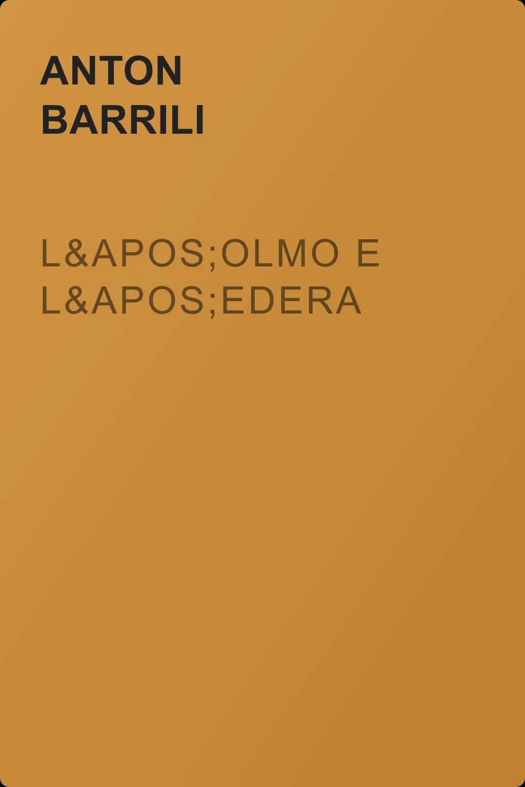 L'olmo e l'edera — обложка книги